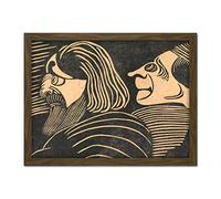 Artery8 Samuel Jessurun De Mesquita Two Mens Heads Artwork Framed Wall Art Print 18X24 Inch