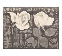 Artery8 Samuel Jessurun De Mesquita Two Roses Still Life Premium Wall Art Canvas Print 18X24 Inch