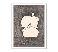 Artery8 Samuel Jessurun De Mesquita Two Snow Hare Artwork Framed Wall Art Print 18X24 Inch