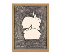 Artery8 Samuel Jessurun De Mesquita Two Snow Hare Artwork Framed Wall Art Print 18X24 Inch