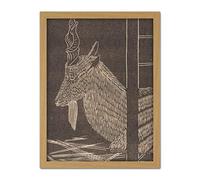 Artery8 Samuel Jessurun Mesquita Markhor Goat Deer Cage Artwork Framed Wall Art Print 18X24 Inch