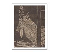 Artery8 Samuel Jessurun Mesquita Markhor Goat Deer Cage Artwork Framed Wall Art Print 18X24 Inch