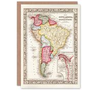 Artery8 Samuel Mitchell Art Card South America Political Divisions Map Artery8 Multicolor