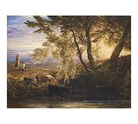 Artery8 Samuel Palmer The Setting Sun 1862 Painting Art Print Canvas Premium Wall Decor Poster Mural