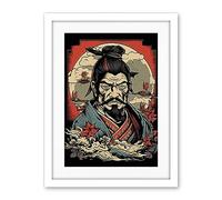 Artery8 Samurai Master Art Deco Tattoo Ink Body Art Rockabilly Americana 50s Artwork Framed Wall Art Print 18X24 Inch