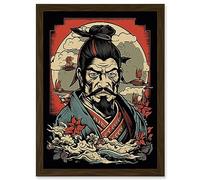 Artery8 Samurai Master Art Deco Tattoo Ink Body Art Rockabilly Americana 50s Artwork Framed Wall Art Print A4