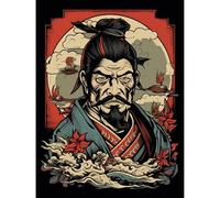 Artery8 Samurai Master Art Deco Tattoo Ink Body Art Rockabilly Americana 50s Extra Large XL Wall Art Poster Print