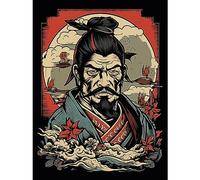 Artery8 Samurai Master Art Deco Tattoo Ink Body Art Rockabilly Americana 50s Large Wall Art Poster Print Thick Paper 18X24 Inch