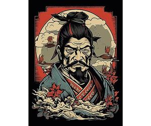 Artery8 Samurai Master Art Deco Tattoo Ink Body Art Rockabilly Americana 50s Unframed Wall Art Print Poster Home Decor Premium