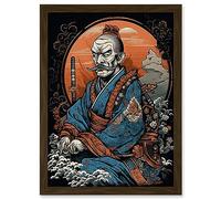 Artery8 Samurai Master Old School USA Tattoo Ink Body Art Rockabilly Americana 50s Artwork Framed A3 Wall Art Print