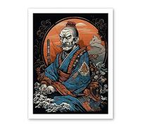 Artery8 Samurai Master Old School USA Tattoo Ink Body Art Rockabilly Americana 50s Artwork Framed Wall Art Print 18X24 Inch