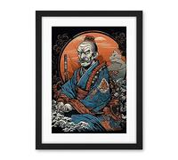Artery8 Samurai Master Old School USA Tattoo Ink Body Art Rockabilly Americana 50s Artwork Framed Wall Art Print 18X24 Inch