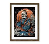 Artery8 Samurai Master Old School USA Tattoo Ink Body Art Rockabilly Americana 50s Artwork Framed Wall Art Print 18X24 Inch