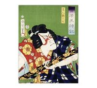 Artery8 Samurai Portrait Actor Japan Vintage Wall Art Print Kunichika | Size: W24" x H32" Artery8 Multicolor W24" x H32"