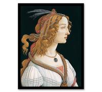 Artery8 Sandro Botticelli Framed Wall Art Print Idealized Portrait of a Lady in Black | Size: A4 Artery8 Black A4