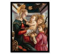 Artery8 Sandro Botticelli Framed Wall Art Print Madonna And Child With Angels - A3 Size