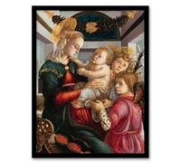 Artery8 Sandro Botticelli Framed Wall Art Print Madonna & Child with Angels | Size: A4 Artery8 Multicolor A4