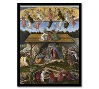 Artery8 Sandro Botticelli Framed Wall Art Print Mystic Nativity Painting in Green | Size: A4 Artery8 Green A4