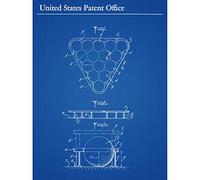 Artery8 Sardelli 1975 Billiards Ball Rack Patent Plan Art Print Canvas Premium Wall Decor Poster Mural