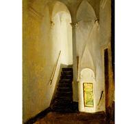 Artery8 Sargent Staircase C1878 Painting Premium Wall Art Canvas Print 18X24 Inch
