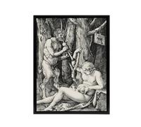 Artery8 Satyr Family Greek Mythology Albrecht Durer Framed Canvas Wall Art in Black | Size: W24" x H32" Artery8 Black W24" x H32"