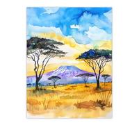 Artery8 Savanna Sunrise Mount Kilimanjaro Tanzania Living Room Large Wall Art Poster Print Thick Paper 18X24 Inch