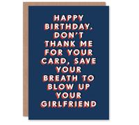 Artery8 Save Breath Blow Up Your Girlfriend Adult Humour For Him Birthday Card