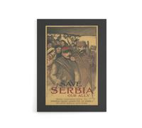 Artery8 Save Serbia Our Ally WWI Propaganda Steinlen Canvas Wall Art in Brown | Size: W18" x H24" Artery8 Brown W18" x H24"