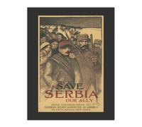 Artery8 Save Serbia Our Ally WWI Propaganda Steinlen Wall Art Poster Print in Brown | Size: W18" x H24" Artery8 Brown W18" x H24"