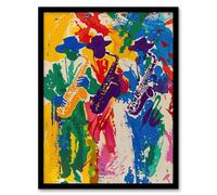 Artery8 Saxophone Players Jazz Music Fest Abstract Wall Art Print - A4 Size
