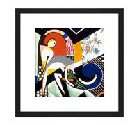 Artery8 Sayen Thundershower Modernist Abstract Painting 8X8 Inch Square Wooden Framed Wall Art Print Picture with Mount in Black Artery8 Black