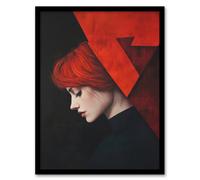Artery8 Scarlet Letter Portrait Modern Conceptual Art Living Room Artwork Framed Wall Art Print A4
