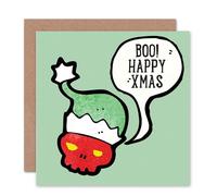 Artery8 Scary Skull Boo Xmas Christmas Card Artery8 Multicolor