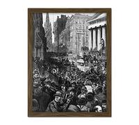 Artery8 Schell Hogan 1884 Wall Street Panic New York Engraving Artwork Framed Wall Art Print 18X24 Inch