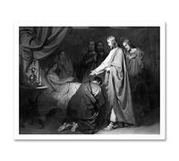 Artery8 Schmidt The Revival Of The Daughter Christ Painting Art Print Framed Poster Wall Decor 12x16 inch