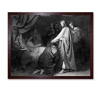 Artery8 Schmidt The Revival Of The Daughter Christ Painting Art Print Framed Poster Wall Decor 12x16 inch