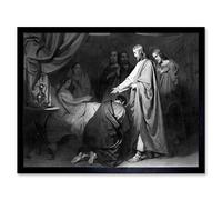 Artery8 Schmidt The Revival Of The Daughter Christ Painting Art Print Framed Poster Wall Decor 12x16 inch