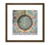 Artery8 Schwabe Back Cover Gospel St Peter Illustration 8X8 Inch Square Wooden Framed Wall Art Print Picture with Mount in Brown Artery8 Brown