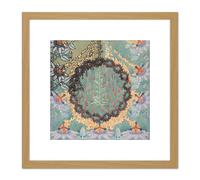 Artery8 Schwabe Back Cover Gospel St Peter Illustration 8X8 Inch Square Wooden Framed Wall Art Print Picture with Mount in Light Oak Artery8 Light Oak