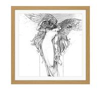 Artery8 Schwabe The Idea Angel Illustration Square Wooden Framed Wall Art Print Picture 16X16 Inch
