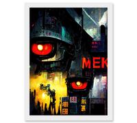Artery8 Sci Fi Complex Machines Mecha Japan Big Brother Artwork Framed Wall Art Print A4 in White Artery8 White