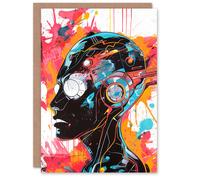 Artery8 Sci Fi Japanese Manga Futuristic Comic Book Style Blank For Him Or Her Art Birthday Card