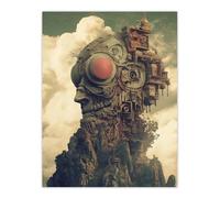 Artery8 Sci Fi Villain Lair Castle Surreal Fantasy Art Living Room Large Wall Art Poster Print Thick Paper 18X24 Inch