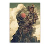 Artery8 Sci Fi Villain Lair Castle Surreal Fantasy Art Wall Art Print in Beige | Size: W12" x H16" Artery8 Beige W12" x H16"