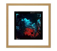 Artery8 Science Map Satellite Aland Finland Ice Old Replica 8X8 Inch Square Wooden Framed Wall Art Print Picture with Mount in Light Oak Artery8 Light Oak