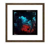 Artery8 Science Map Satellite Aland Finland Ice Old Replica 8X8 Inch Square Wooden Framed Wall Art Print Picture with Mount in Brown Artery8 Brown