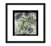 Artery8 Science Map Satellite Coahuila Mexico Sierra Madre Replica 8X8 Inch Square Wooden Framed Wall Art Print Picture with Mount in Black Artery8 Black