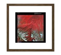Artery8 Science Map Satellite Desolation Canyon Utah USA Replica 8X8 Inch Square Wooden Framed Wall Art Print Picture with Mount in Brown Artery8 Brown