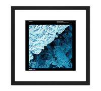 Artery8 Science Map Satellite Kamchatka Russia Ice Snow Replica 8X8 Inch Square Wooden Framed Wall Art Print Picture with Mount in Black Artery8 Black