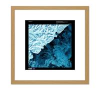 Artery8 Science Map Satellite Kamchatka Russia Ice Snow Replica 8X8 Inch Square Wooden Framed Wall Art Print Picture with Mount in Light Oak Artery8 Light Oak